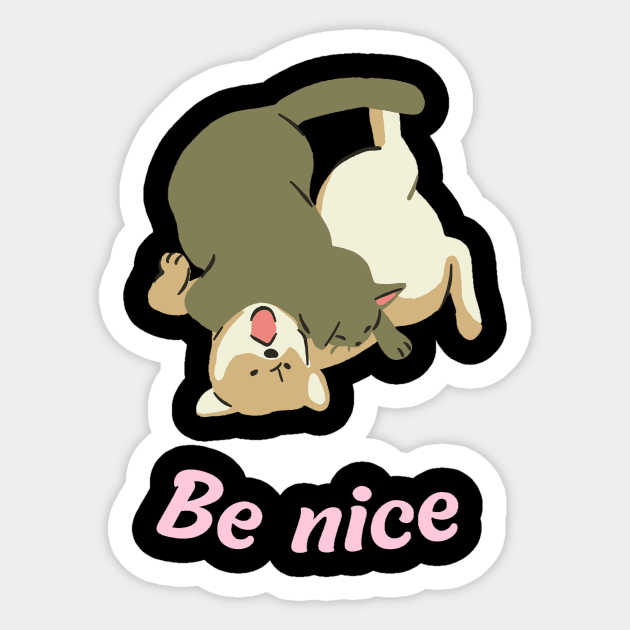 Be nice like cat and dog Sticker by SkyisBright